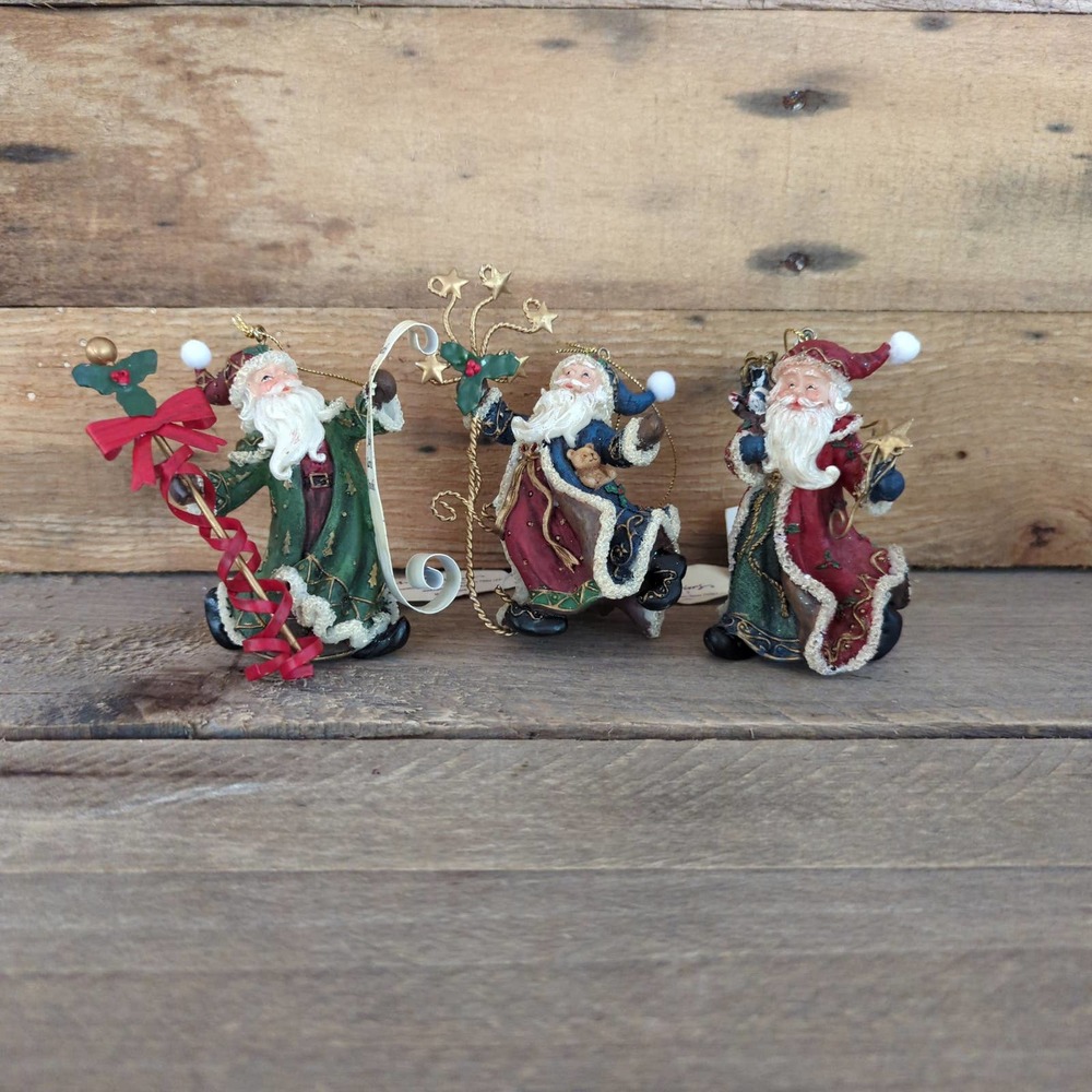 Vtg Set of 3 Resin Saint Nicholas Christmas Ornaments by Home Interiors & Gifts